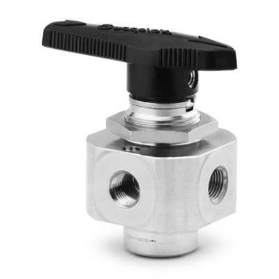 Stainless Steel 1-Piece 40 Series 5-Way Ball Valve, 0.07 Cv, 1/8 in. FNPT